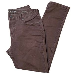 Banana Republic Mens Brown The Travel Jean Slim Straight Athletic Fit Size 32x32